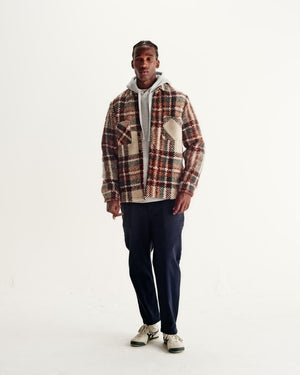 【予約】オーバーシャツ WOOL BLEND CHECK (ECRU/MULTI)
