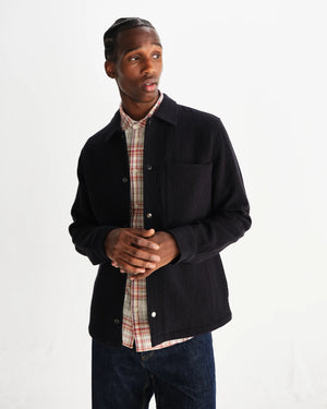 【予約】オーバーシャツ ROMER HEAVY CRINKLE COTTON (BLACK)