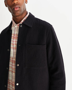 【予約】オーバーシャツ ROMER HEAVY CRINKLE COTTON (BLACK)