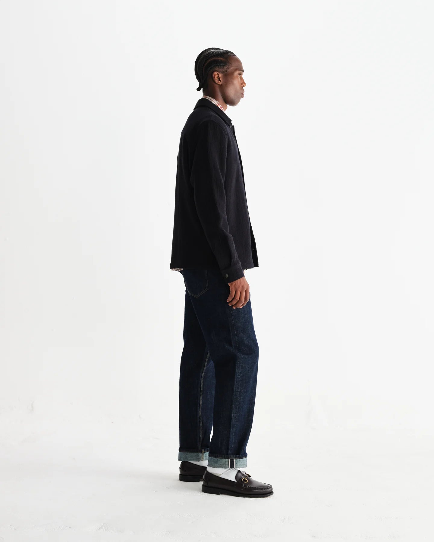 オーバーシャツ ROMER HEAVY CRINKLE COTTON (BLACK)