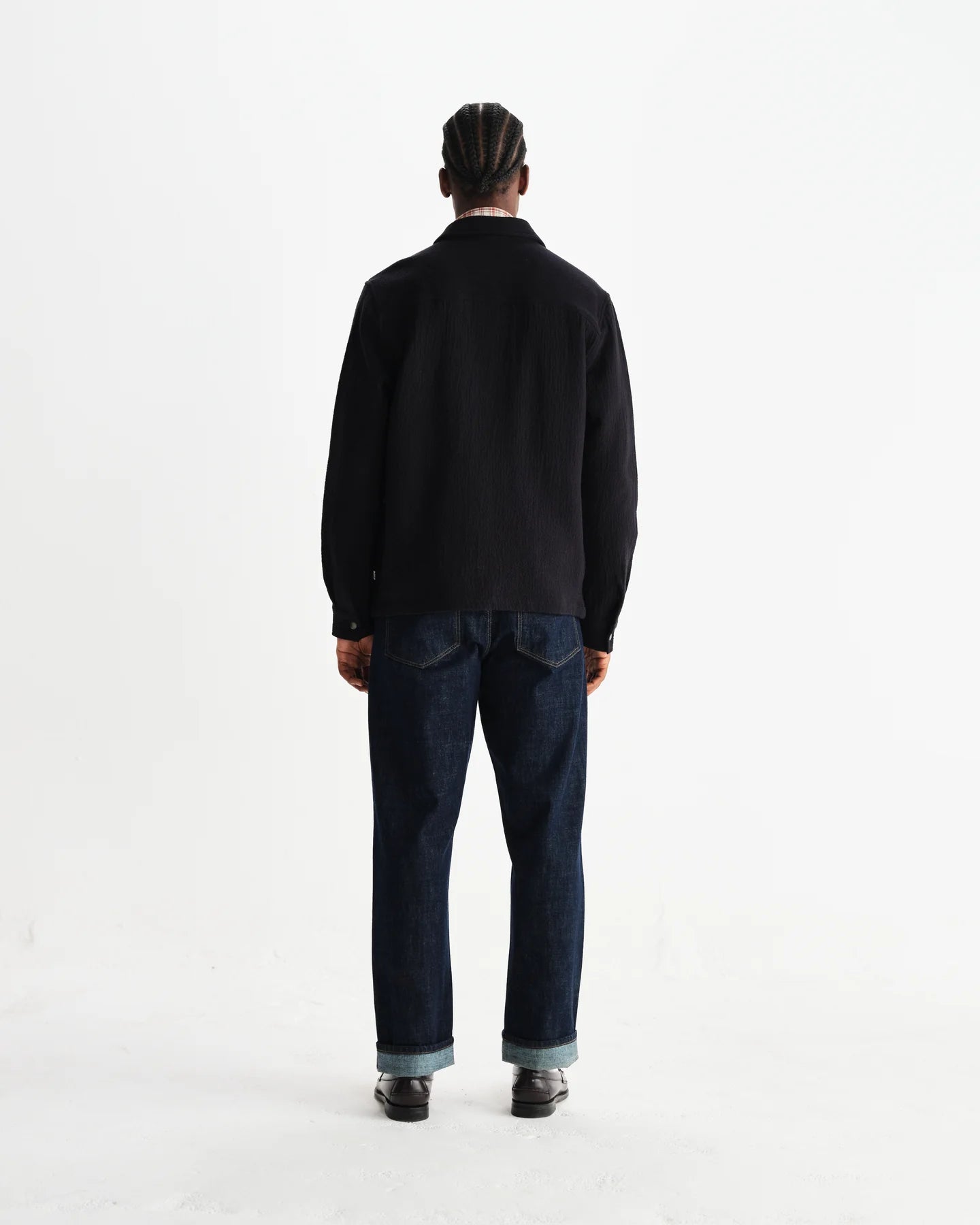 オーバーシャツ ROMER HEAVY CRINKLE COTTON (BLACK)