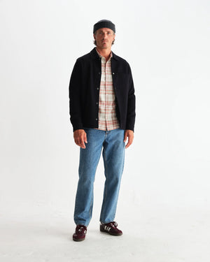 【予約】オーバーシャツ ROMER HEAVY CRINKLE COTTON (BLACK)