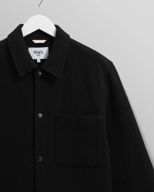 【予約】オーバーシャツ ROMER HEAVY CRINKLE COTTON (BLACK)