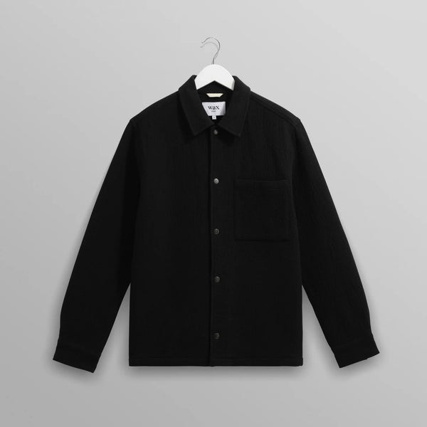 【予約】オーバーシャツ ROMER HEAVY CRINKLE COTTON (BLACK)