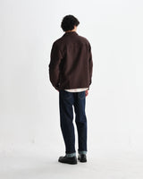 【予約】オーバーシャツ ROMER HEAVY CRINKLE COTTON (DARK BROWN)