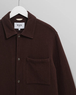 【予約】オーバーシャツ ROMER HEAVY CRINKLE COTTON (DARK BROWN)