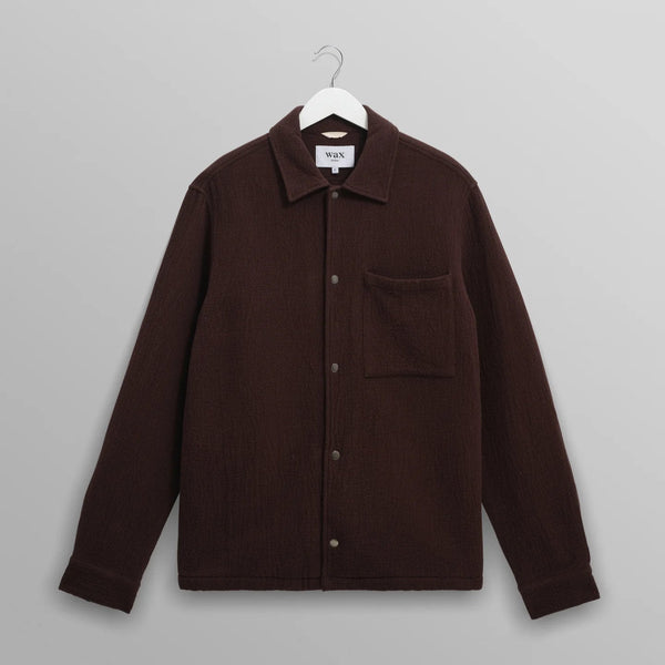 【予約】オーバーシャツ ROMER HEAVY CRINKLE COTTON (DARK BROWN)