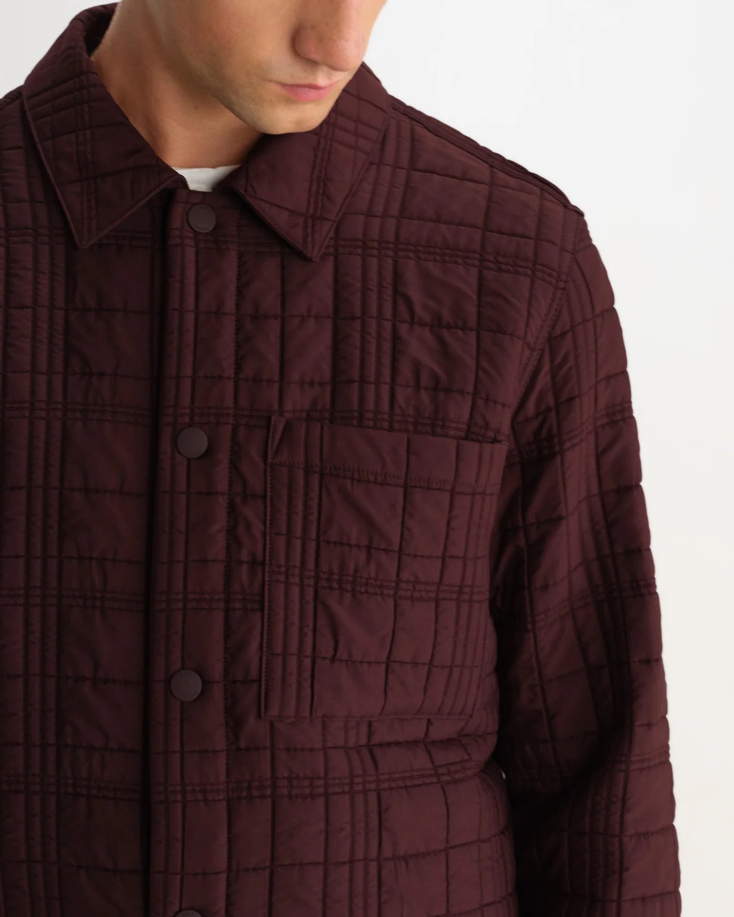 オーバーシャツ ROMER CHECK QUILTN (DARK BURGUNDY)