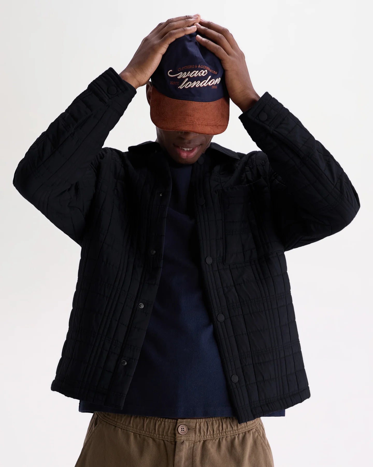 オーバーシャツ ROMER CHECK QUILTN (NAVY)