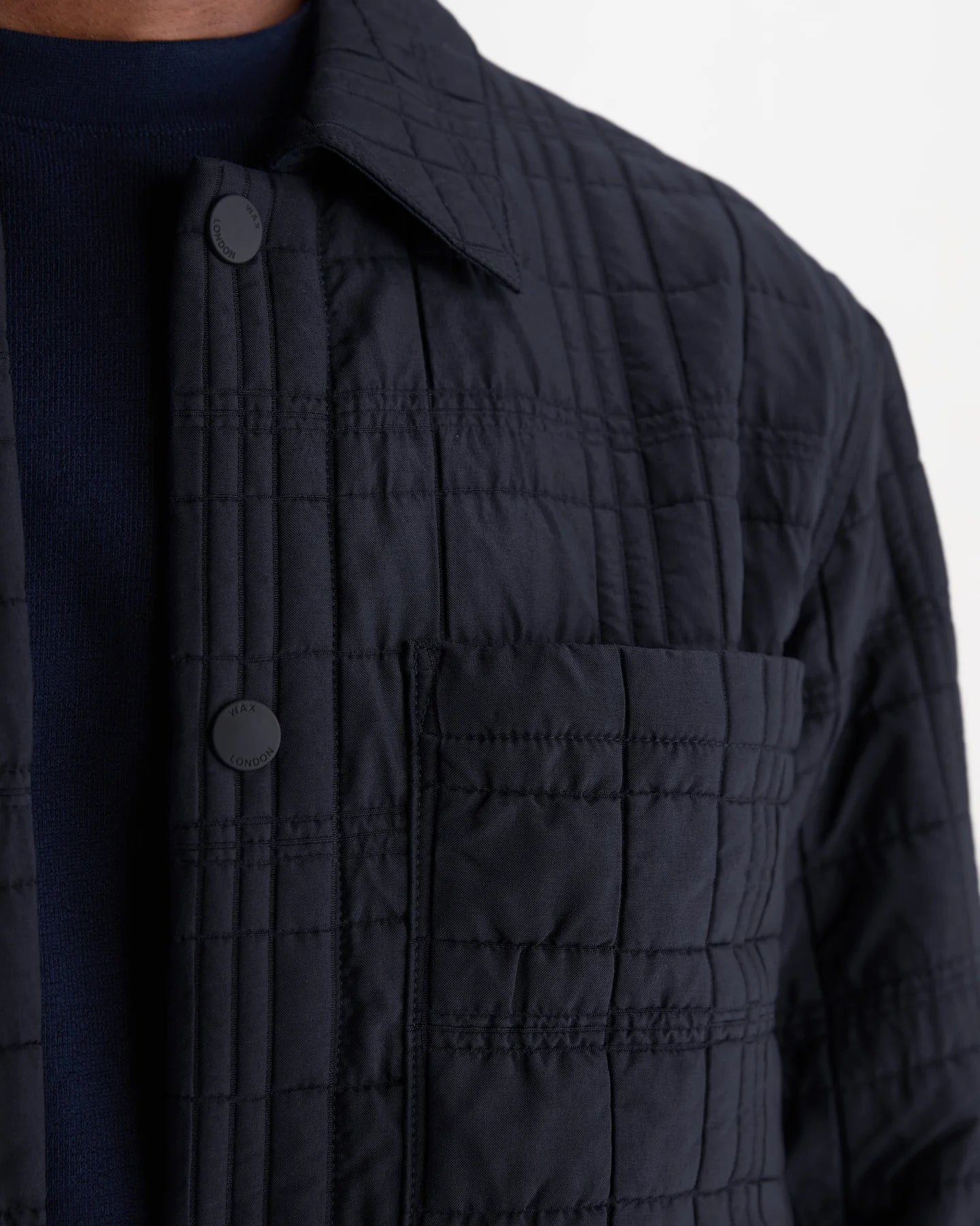 オーバーシャツ ROMER CHECK QUILTN (NAVY)