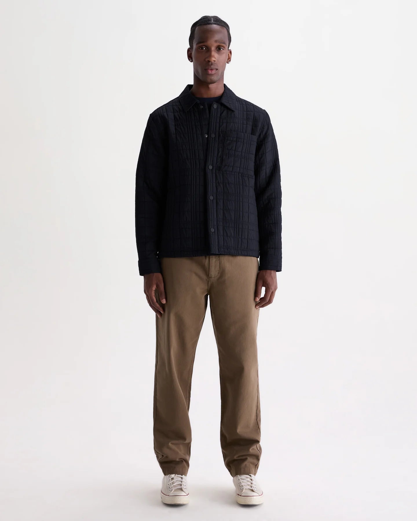 オーバーシャツ ROMER CHECK QUILTN (NAVY)