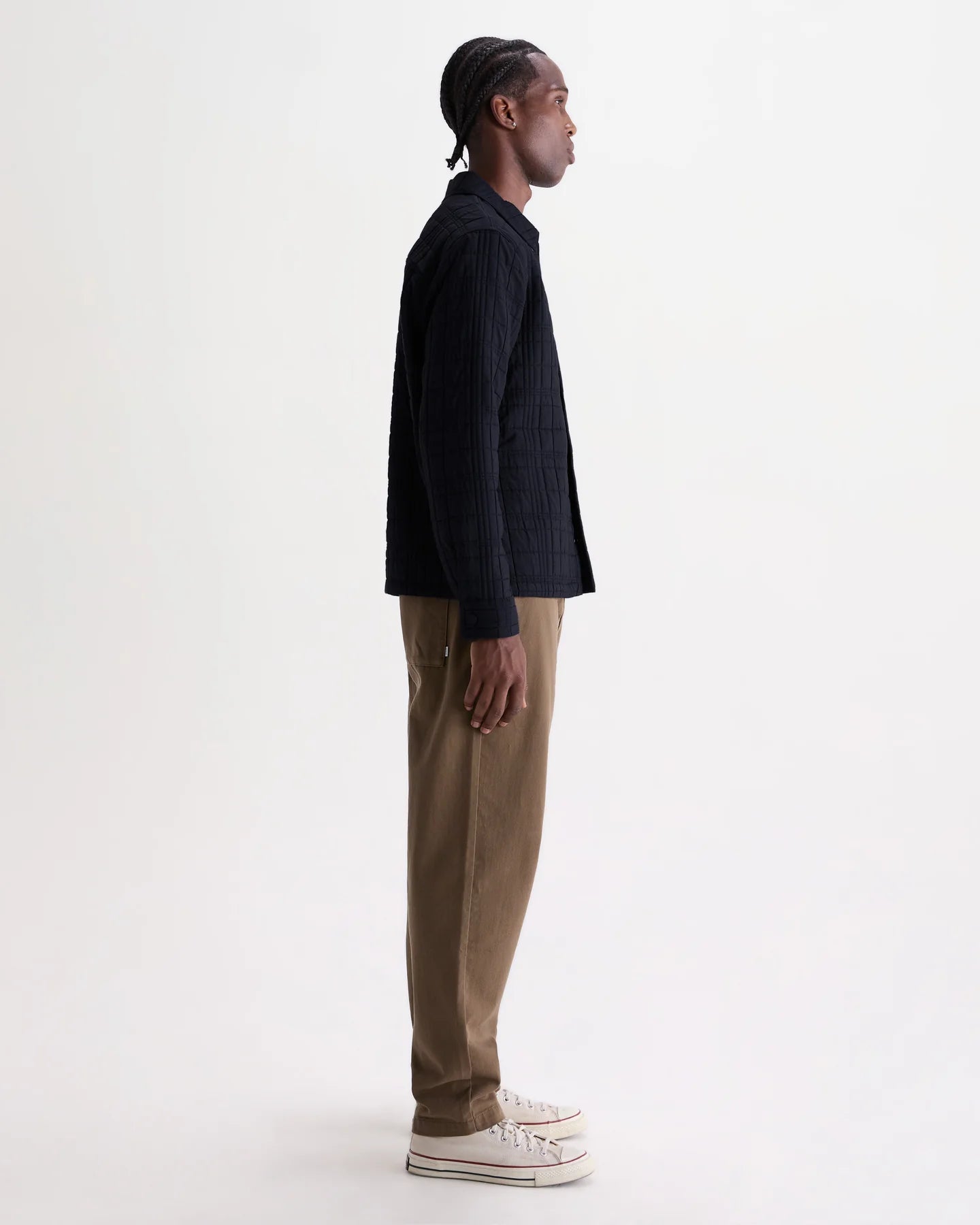 オーバーシャツ ROMER CHECK QUILTN (NAVY)