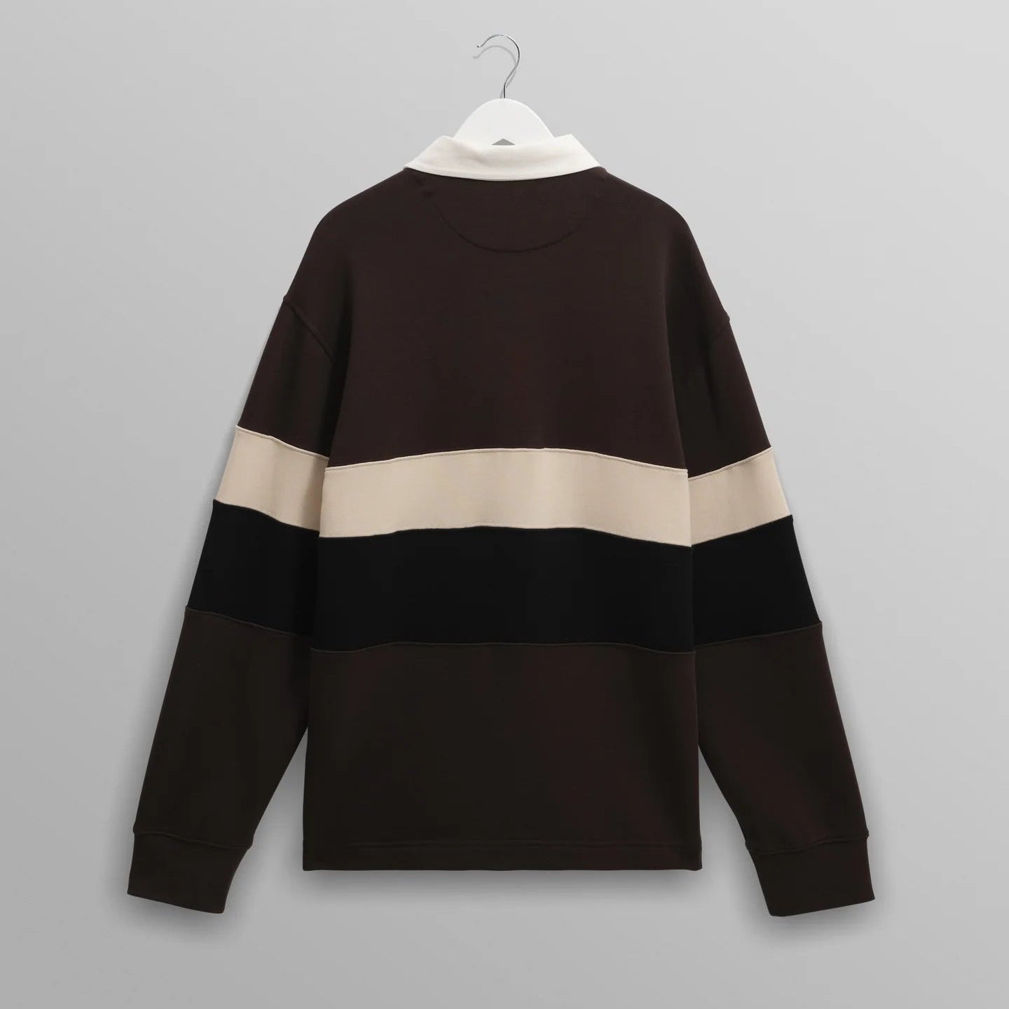 【予約】ラガーシャツ PANELLED LOOPBACK (BROWN/BLACK)