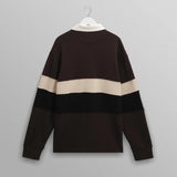 ラガーシャツ PANELLED LOOPBACK (BROWN/BLACK)