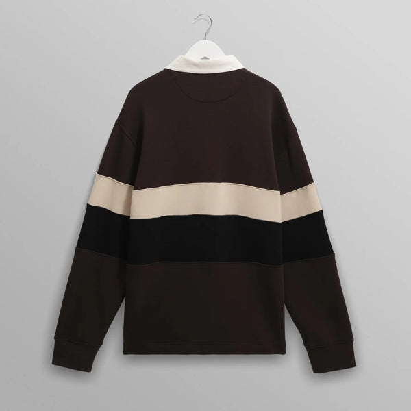 ラガーシャツ PANELLED LOOPBACK (BROWN/BLACK)