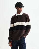 ラガーシャツ PANELLED LOOPBACK (BROWN/BLACK)