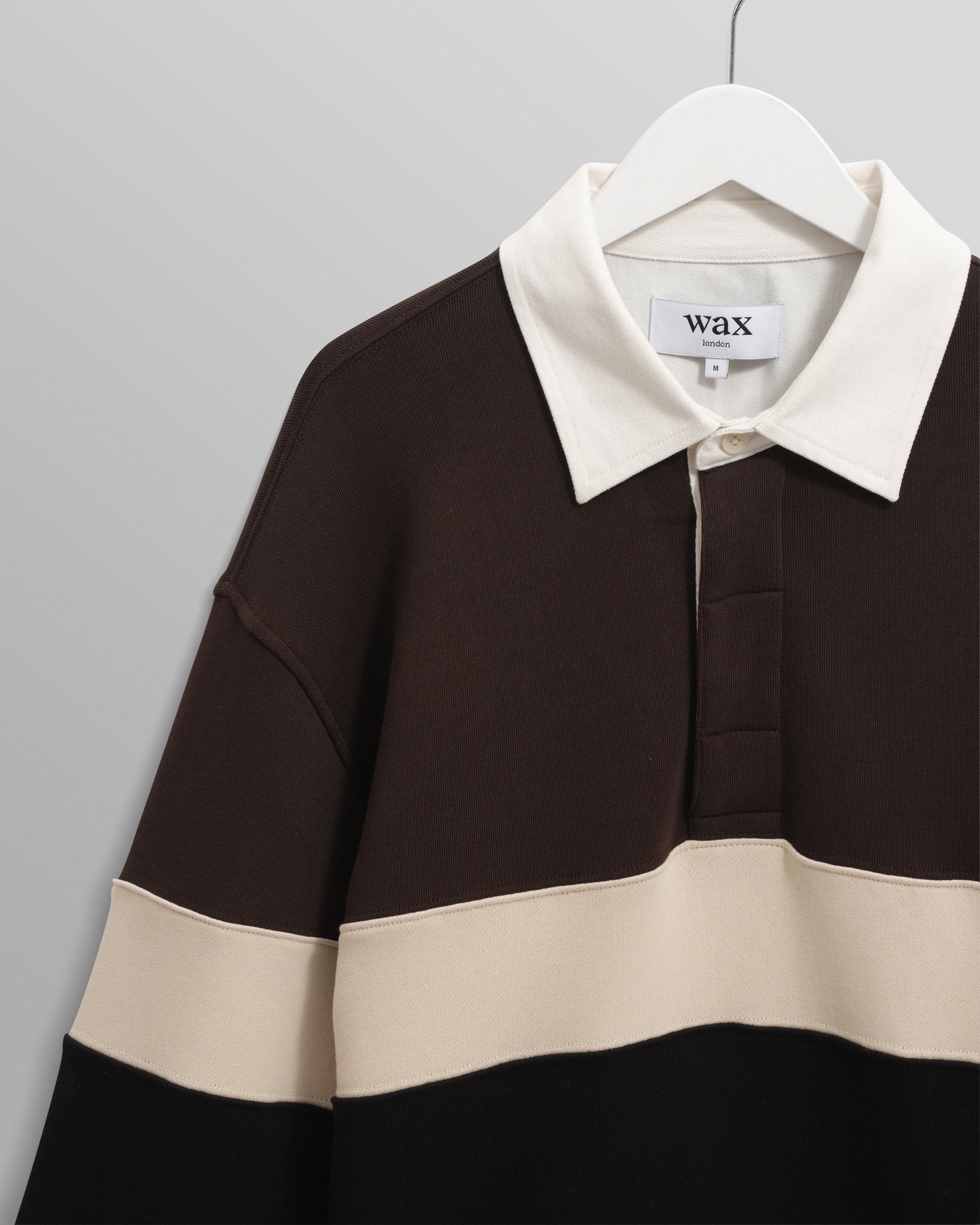 【予約】ラガーシャツ PANELLED LOOPBACK (BROWN/BLACK)