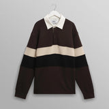 ラガーシャツ PANELLED LOOPBACK (BROWN/BLACK)