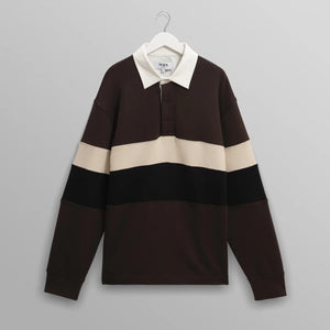 ラガーシャツ PANELLED LOOPBACK (BROWN/BLACK)