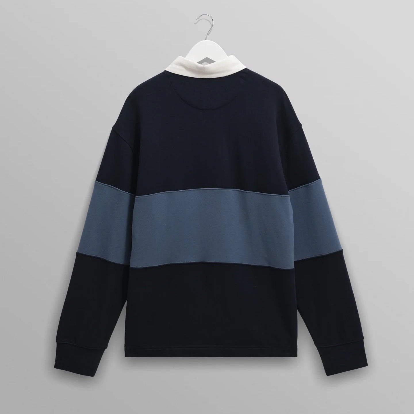 ラガーシャツ PANELLED LOOPBACK (NAVY/BLUE)【ワックスロンドン日本