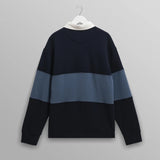 ラガーシャツ PANELLED LOOPBACK (NAVY/BLUE)