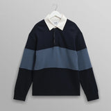 ラガーシャツ PANELLED LOOPBACK (NAVY/BLUE)