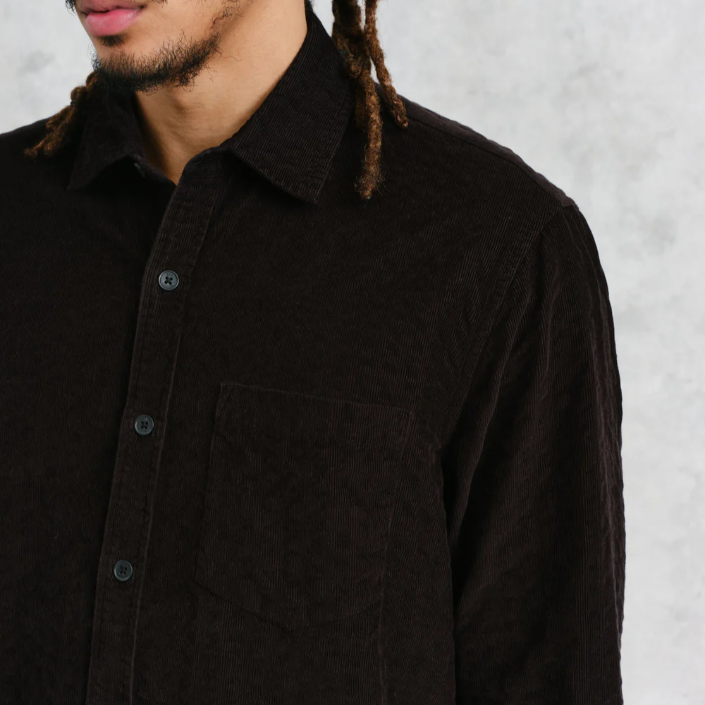 シェリーシャツ シアーサッカーコード (BLACK)