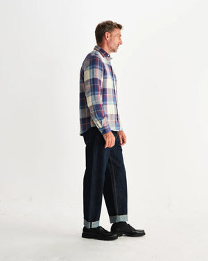 【予約】シェリーシャツ FLANNEL CHECK (BLUE/MULTI)