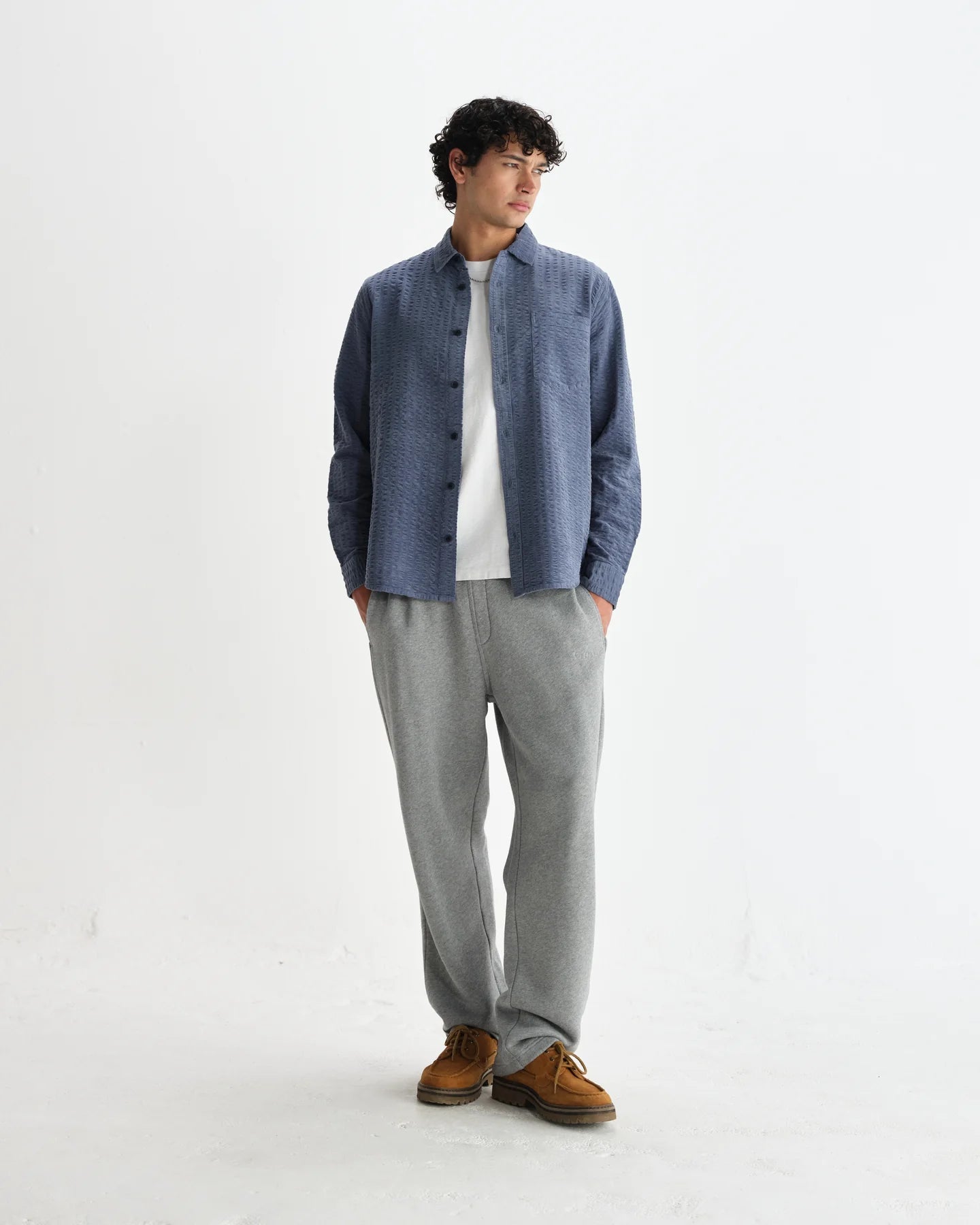 シェリーシャツ SEERSUCKER CORD (BLUE) - グリニッジ オンラインストア