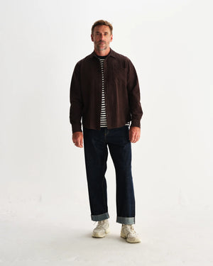 シェリーシャツ SEERSUCKER CORD (DARK BROWN)