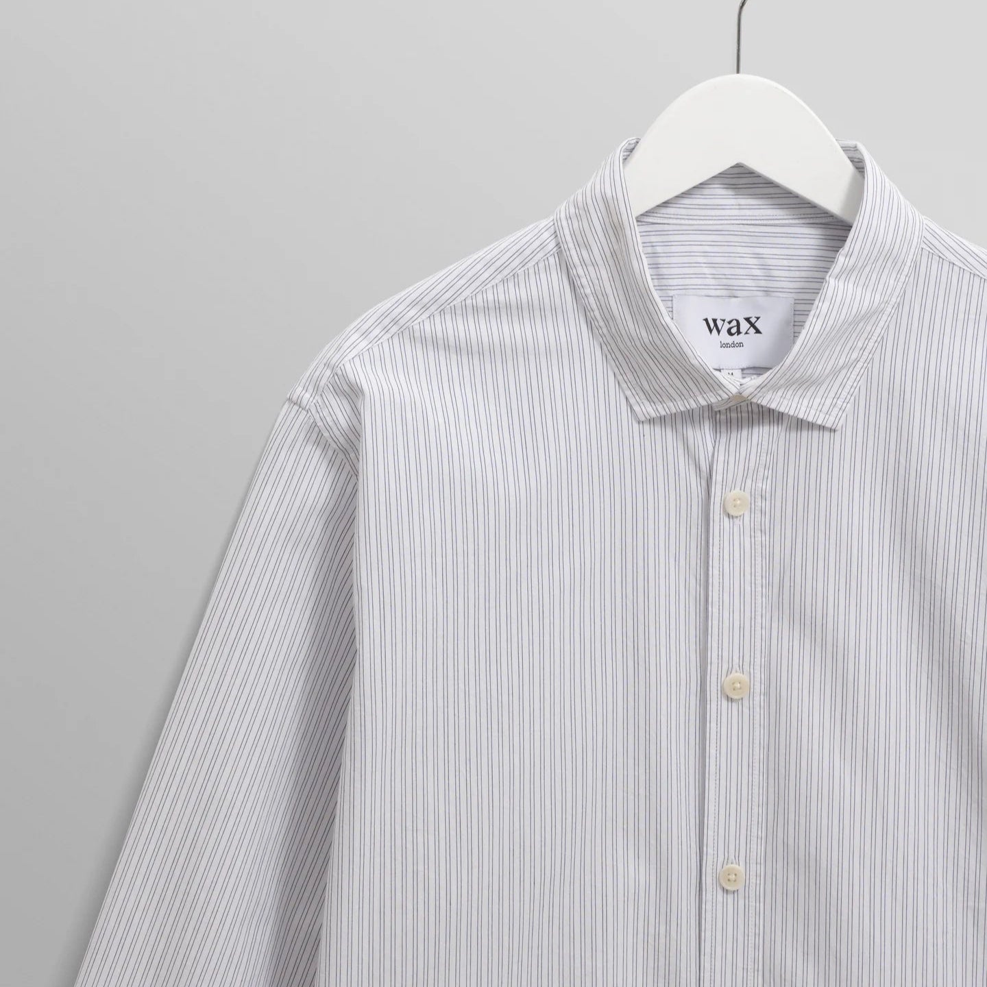 【予約】シェリーシャツ POPLIN FINE STRIPE (ECRU/BLUE)
