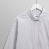 【予約】シェリーシャツ POPLIN FINE STRIPE (ECRU/BLUE)
