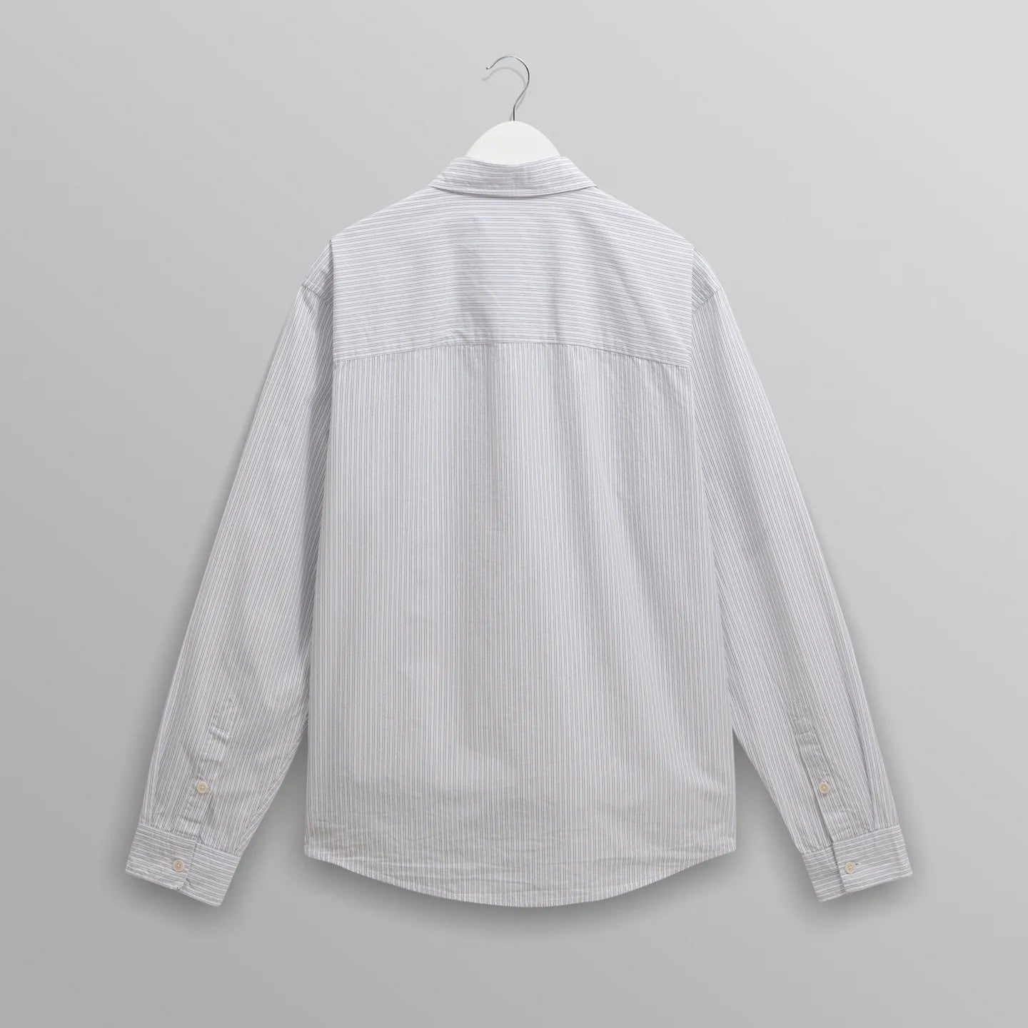 【予約】シェリーシャツ POPLIN FINE STRIPE (ECRU/BLUE)