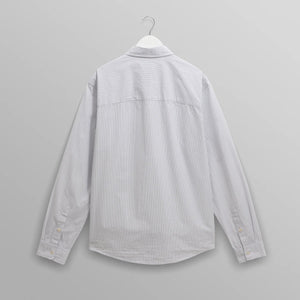 【予約】シェリーシャツ POPLIN FINE STRIPE (ECRU/BLUE)
