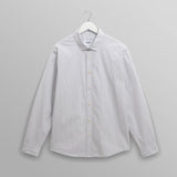 【予約】シェリーシャツ POPLIN FINE STRIPE (ECRU/BLUE)