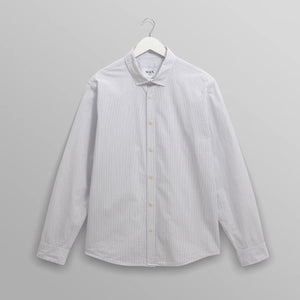 【予約】シェリーシャツ POPLIN FINE STRIPE (ECRU/BLUE)