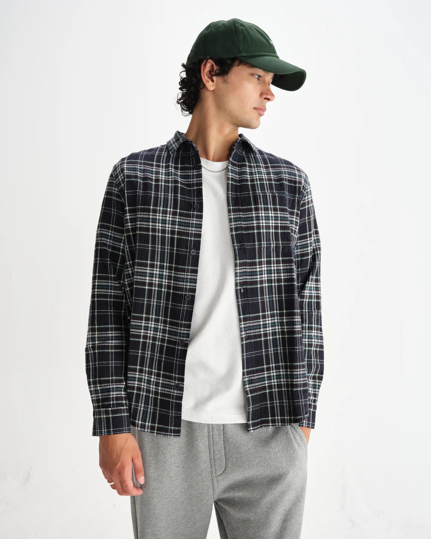 【予約】シェリーシャツ SEERSUCKER FLANNEL (NAVY/MULTI)