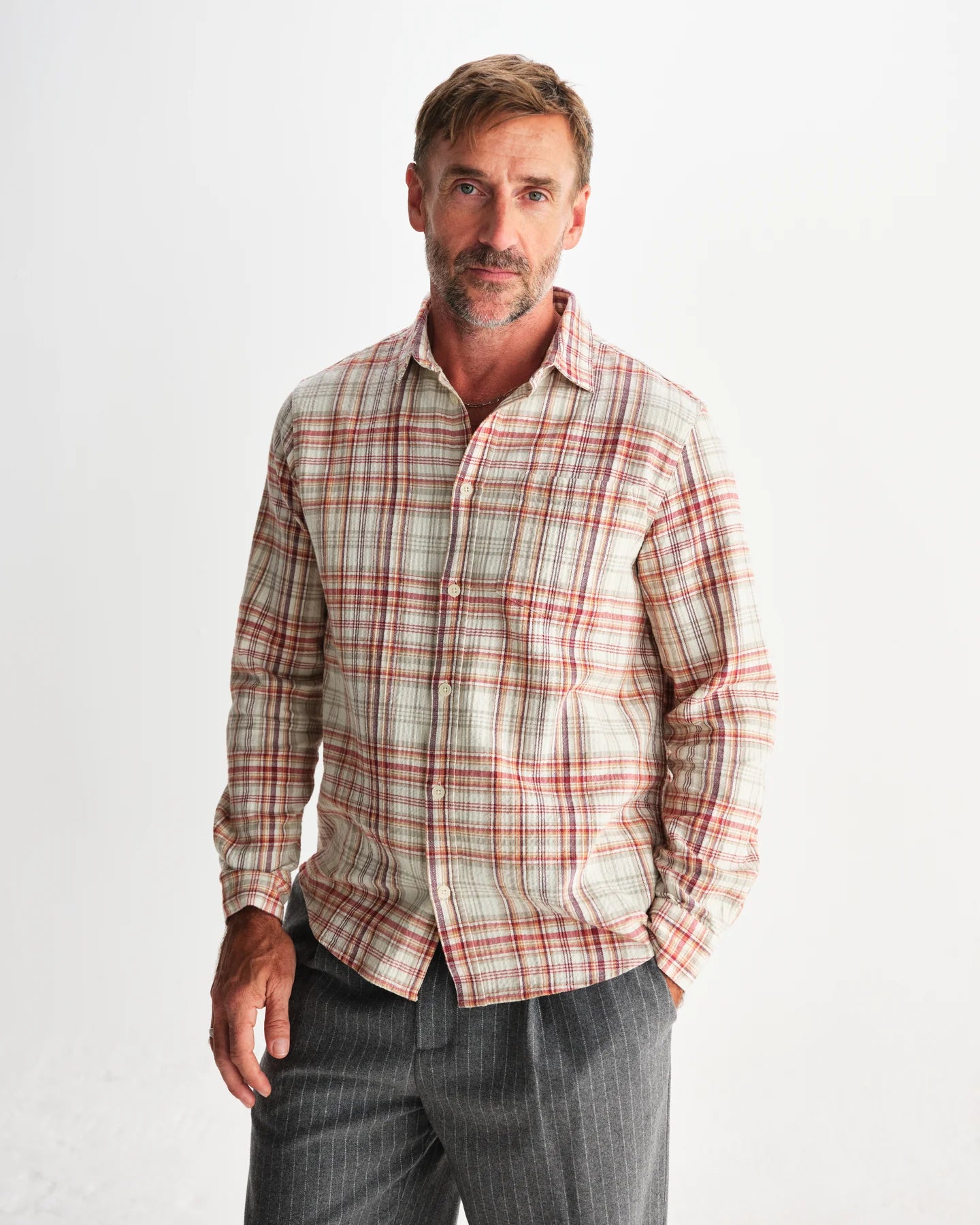 シェリーシャツ SEERSUCKER FLANNNEL (RUST/MULTI) - グリニッジ オンラインストア