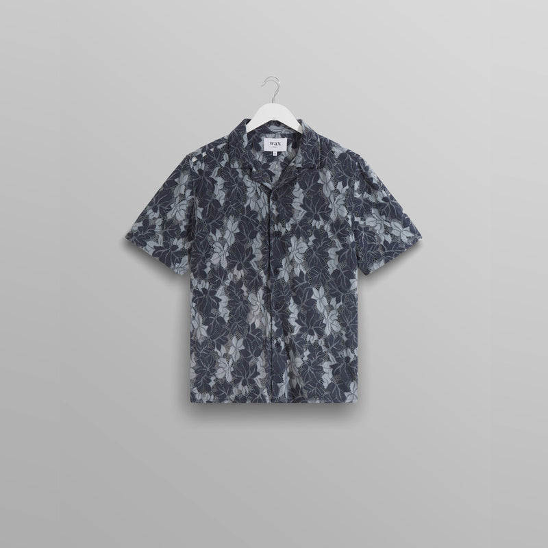 ディドコットシャツ FLORAL LACE(BLUE)