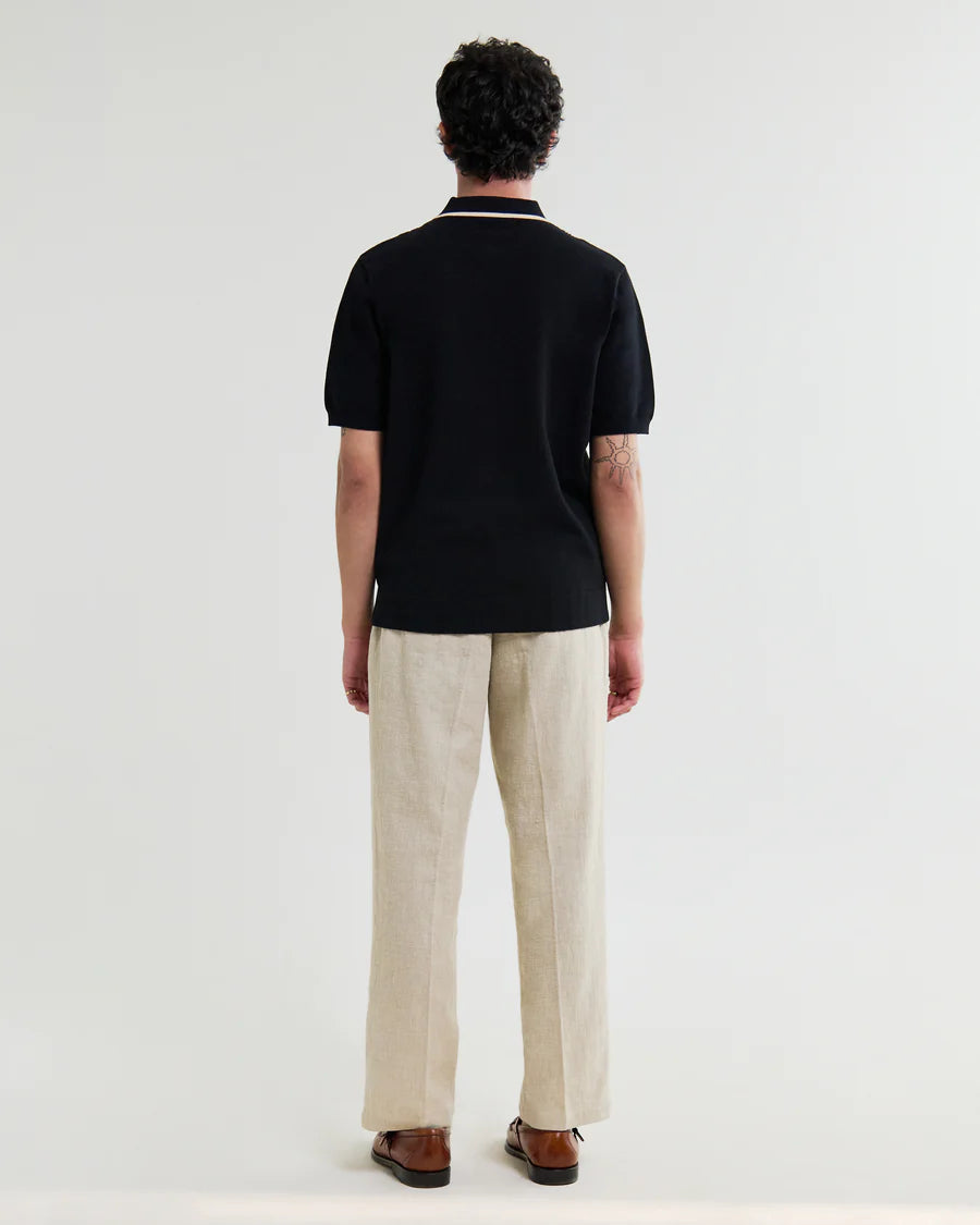 テラーロシャツ RETRO EMBROIDERY (BLACK/ECRU)