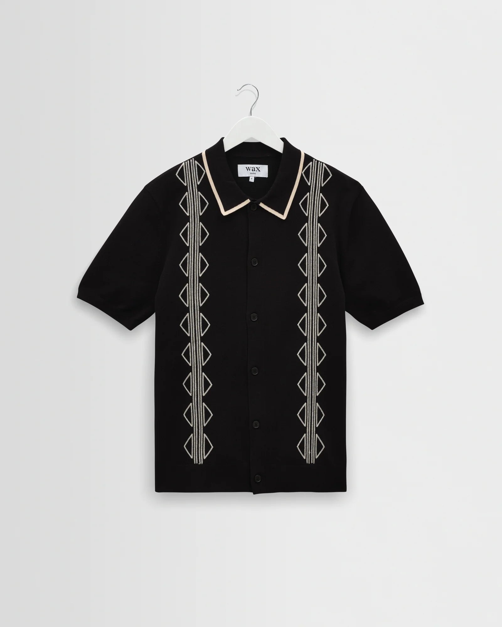 テラーロシャツ RETRO EMBROIDERY (BLACK/ECRU)