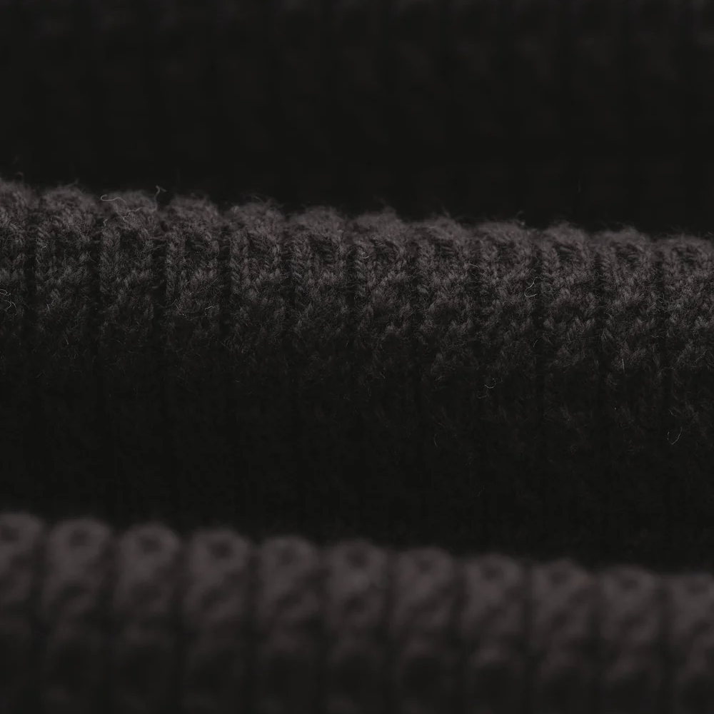 トリスタン ロングスリーブシャツ ミニケーブルステッチ (BLACK)