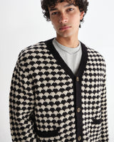 【予約】ウォーカーカーディガン BUBBLE KNIT (BLACK/ECRU)