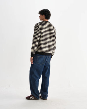 【予約】ウォーカーカーディガン BUBBLE KNIT (BLACK/ECRU)