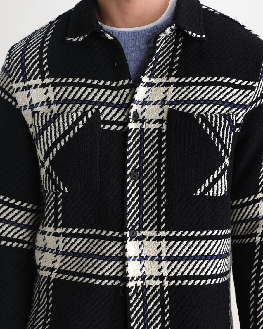 オーバーシャツ OVERSIZE GRID CHECK (BLACK/ECRU)