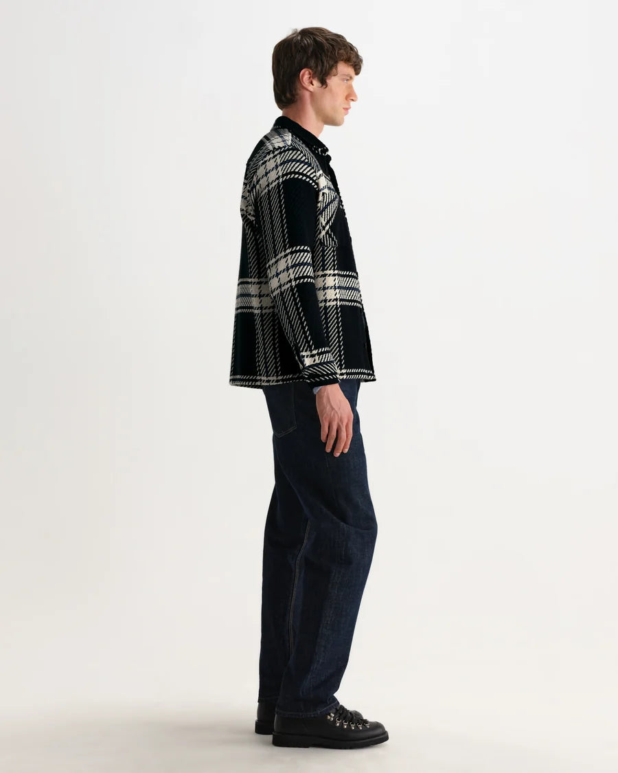 オーバーシャツ OVERSIZE GRID CHECK (BLACK/ECRU)