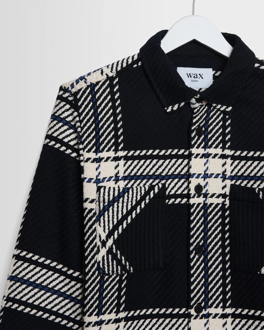 オーバーシャツ OVERSIZE GRID CHECK (BLACK/ECRU)