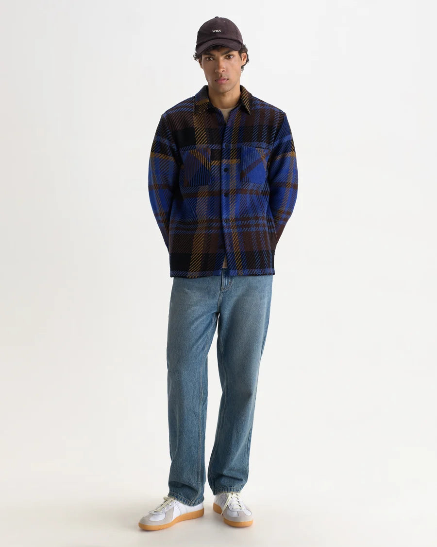 オーバーシャツ BOLD CHECK (BLUE/BROWN)