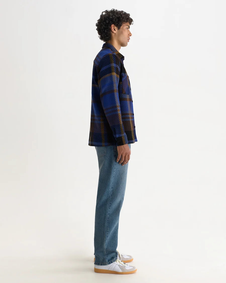 オーバーシャツ BOLD CHECK (BLUE/BROWN)