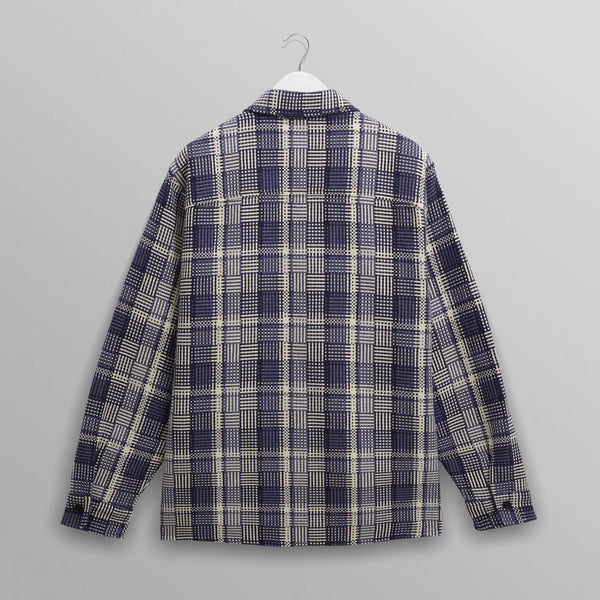 【予約】オーバーシャツ BASKET WEAVE (BLUE/ECRU)